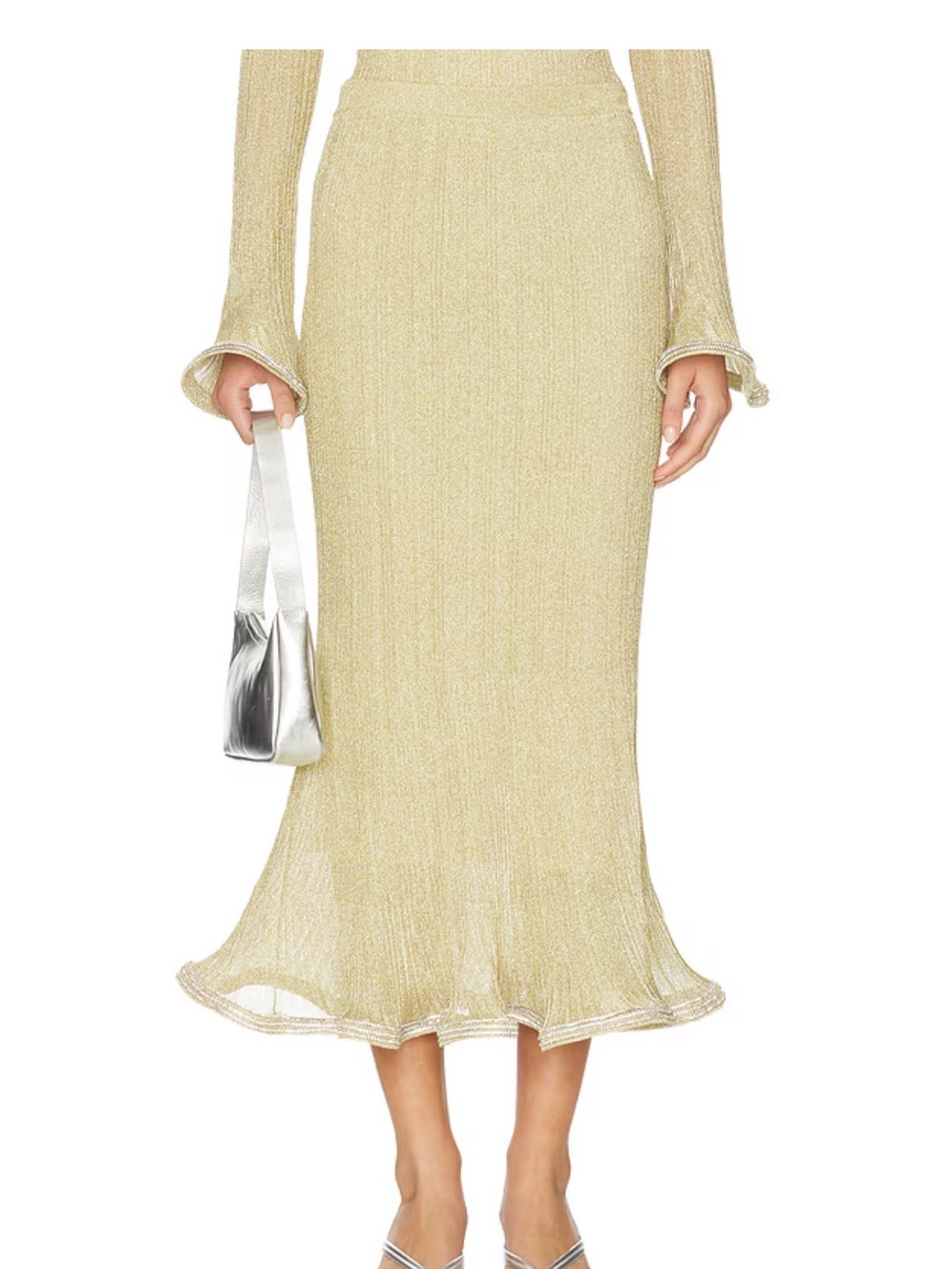 Brighton Midi Skirt in Gold SIMKHAI